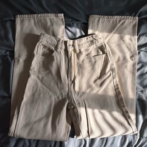 khaki straight leg jeans pants, size 0-2